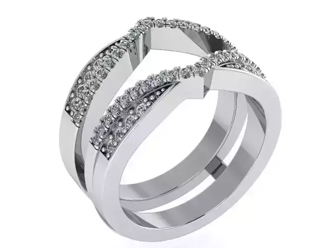 Diamond Twisted Ring With Band 1887  3D print model