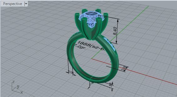Round Diamond Halo ring 1888 3D print model 3D print model_7
