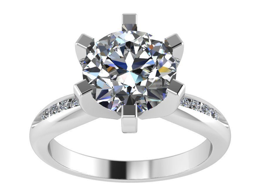 Round Diamond Halo ring 1888 3D print model 3D print model_2