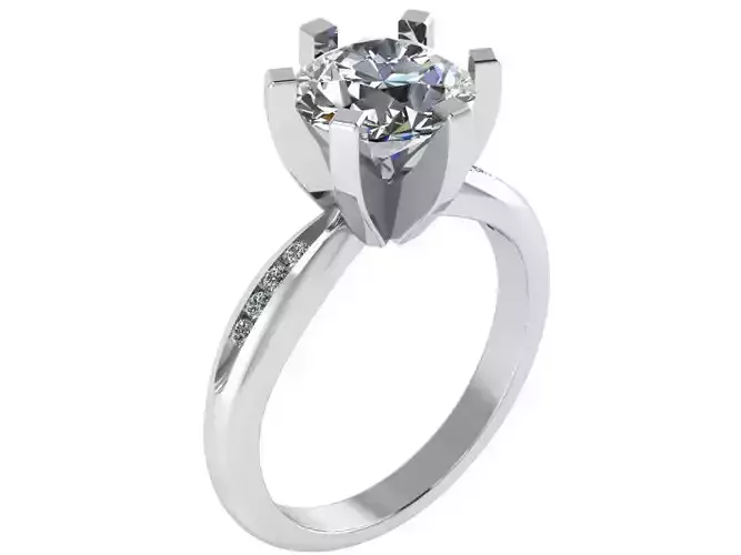 Round Diamond Halo ring 1888 3D print model