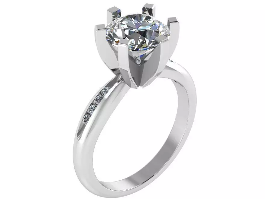 Round Diamond Halo ring 1888 3D print model 3D print model_0