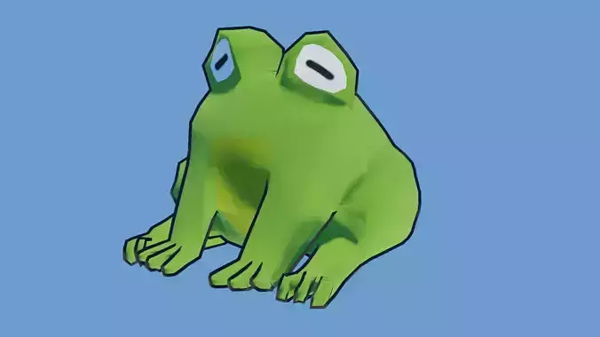 Cute Frog - Low-Poly and cartoon