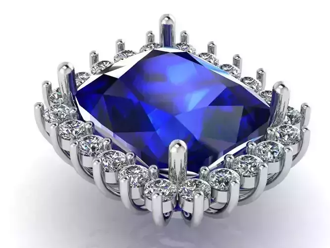 Custom Emerald Sapphire Pendant 1889  3D print model