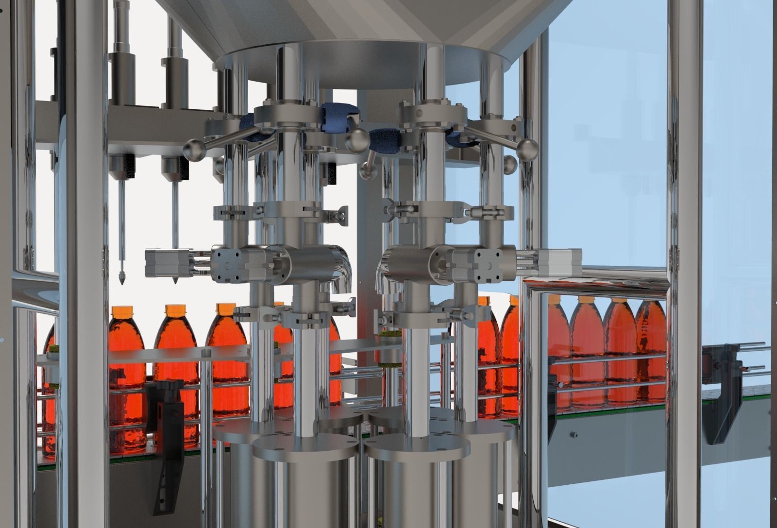 Filling Machine For bottels 3D print model_7