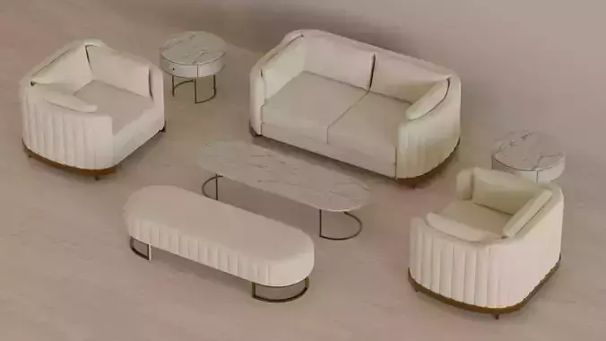 Sofa Set 02 3D model