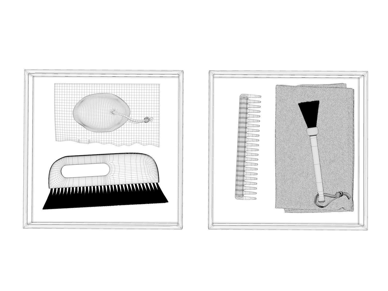 Trays with Brush Accessories 3D model_4