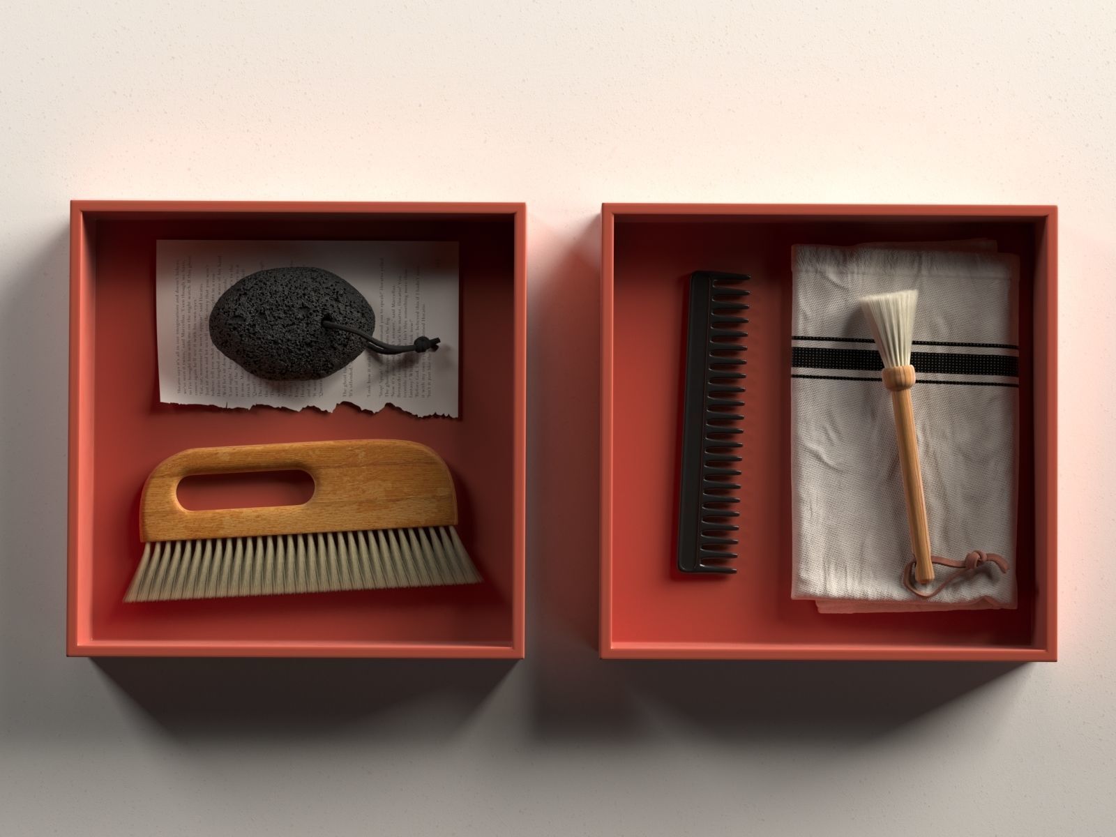 Trays with Brush Accessories 3D model_1