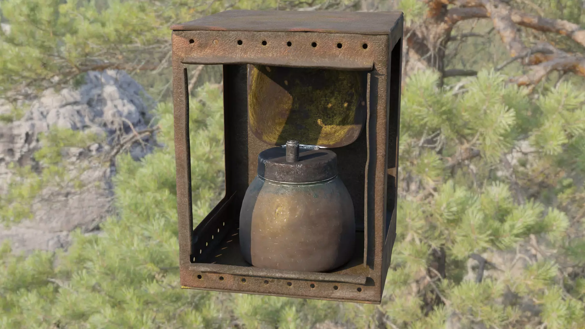 Antique Lantern Low-poly 3D model