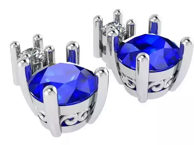 Emerald Cut Earrings 1904 3D print model