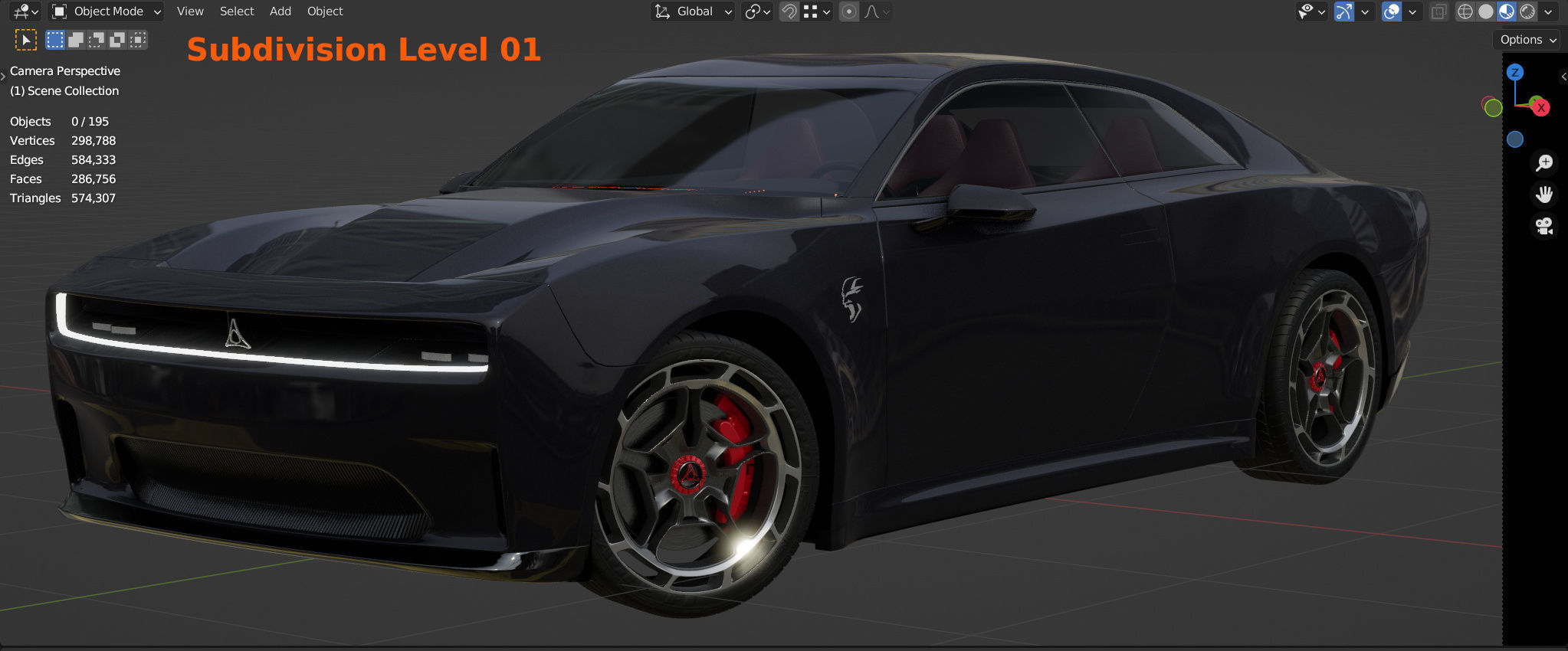 Dodge Charger Daytona SRT Banshee 2024 - with car interior 3D model_18
