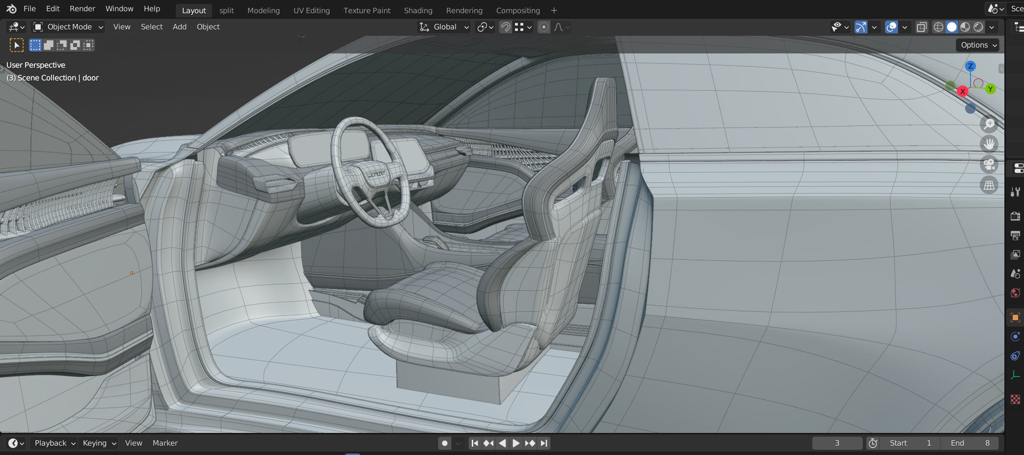 Dodge Charger Daytona SRT Banshee 2024 - with car interior 3D model_15