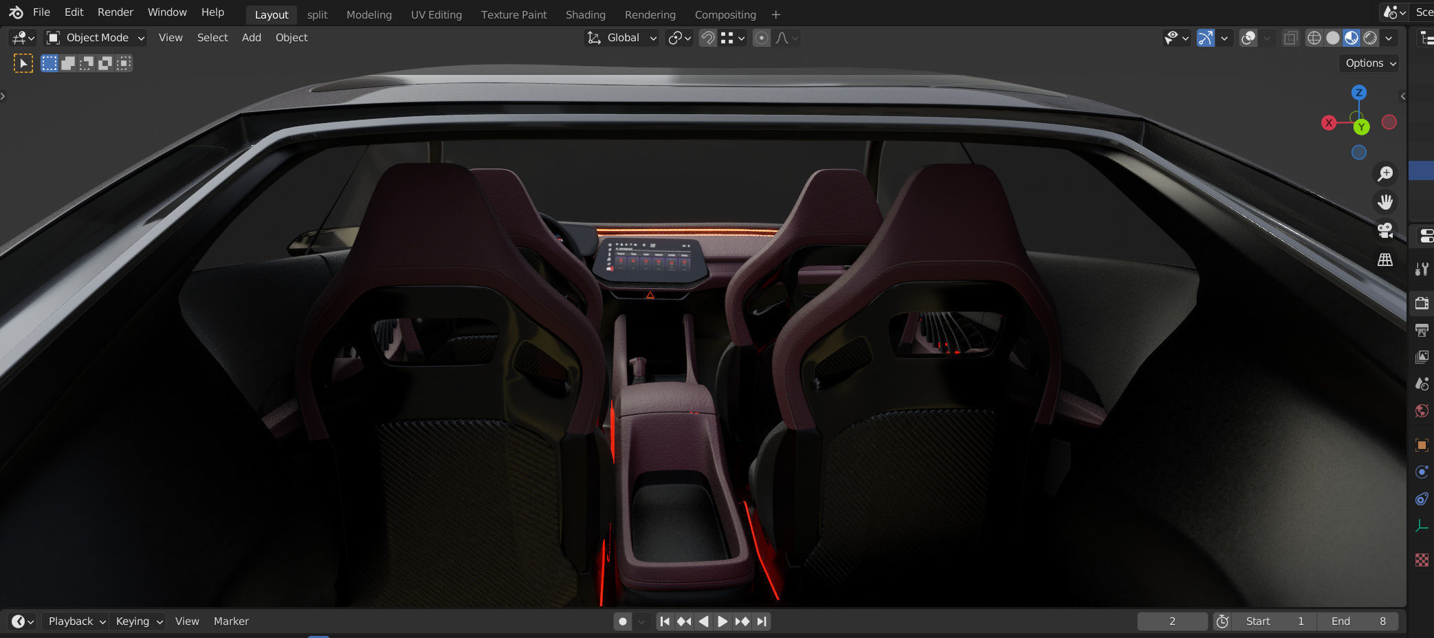 Dodge Charger Daytona SRT Banshee 2024 - with car interior 3D model_9