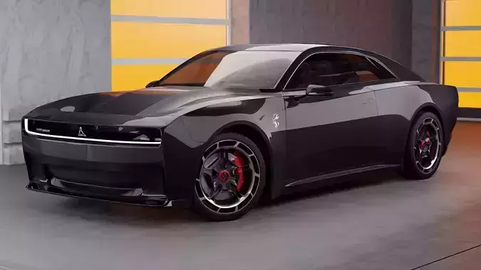 Dodge Charger Daytona SRT Banshee 2024 - with car interior 3D model