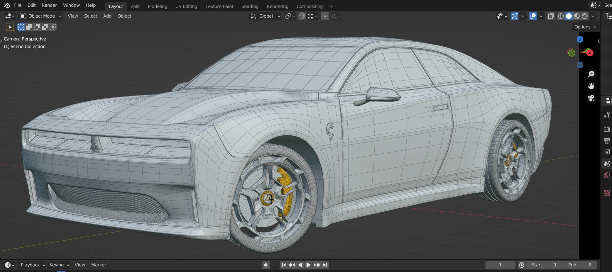 Dodge Charger Daytona SRT Banshee 2024 - with car interior 3D model_12