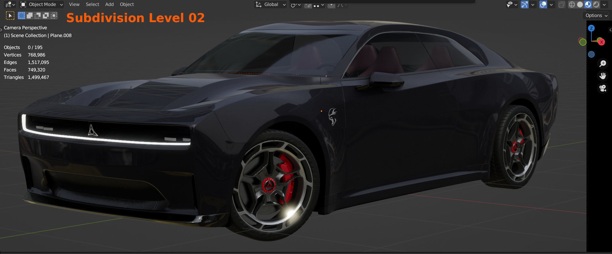 Dodge Charger Daytona SRT Banshee 2024 - with car interior 3D model_19