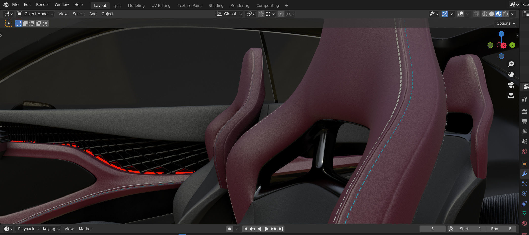 Dodge Charger Daytona SRT Banshee 2024 - with car interior 3D model_11