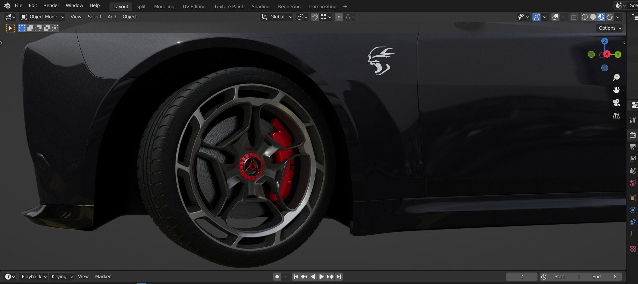 Dodge Charger Daytona SRT Banshee 2024 - with car interior 3D model_8
