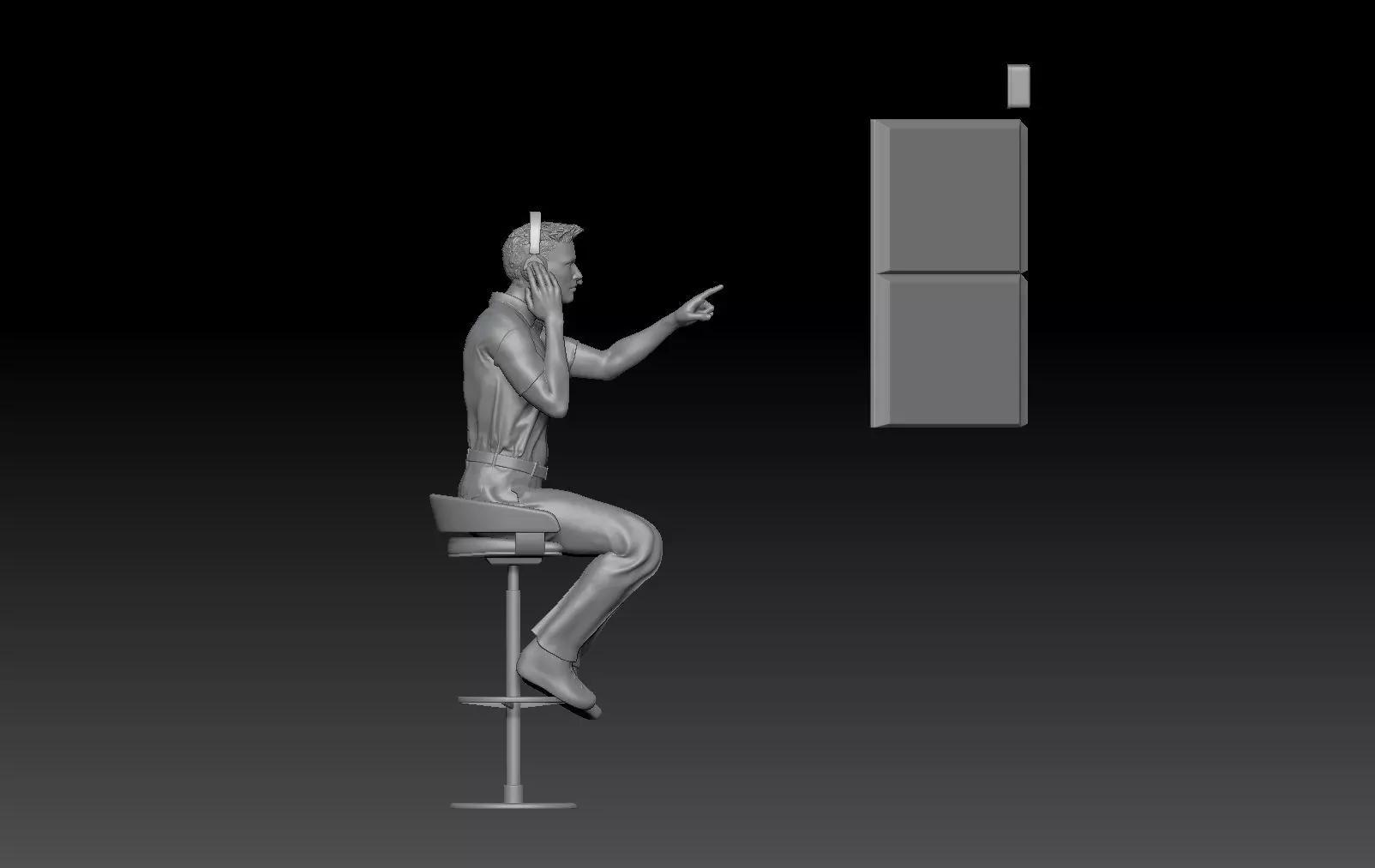 formula one TEAM PIT STOP HEAD COACH TV CONTROL ROOM 3D print model_0