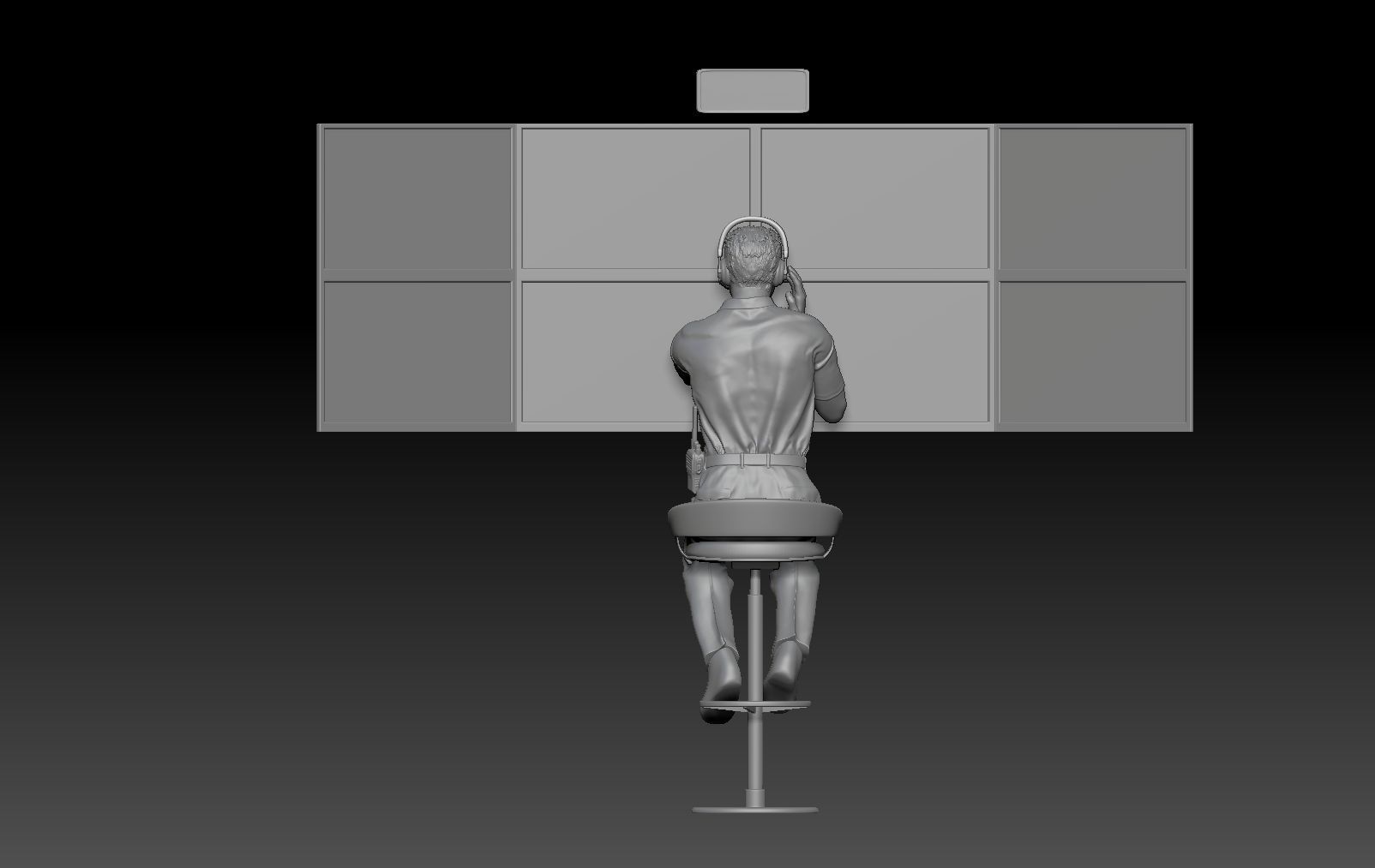 formula one TEAM PIT STOP HEAD COACH TV CONTROL ROOM 3D print model_5