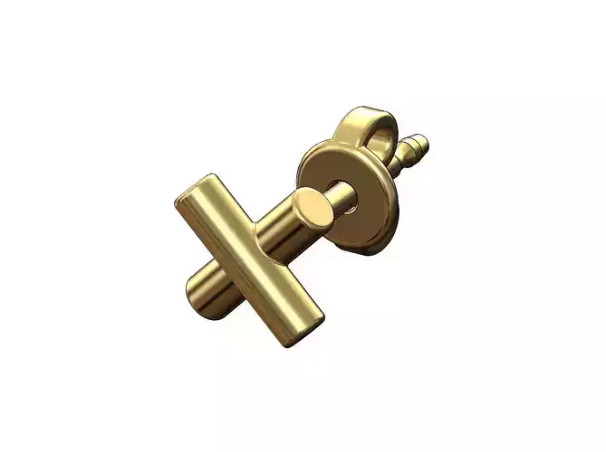 Crossed pins stud earring