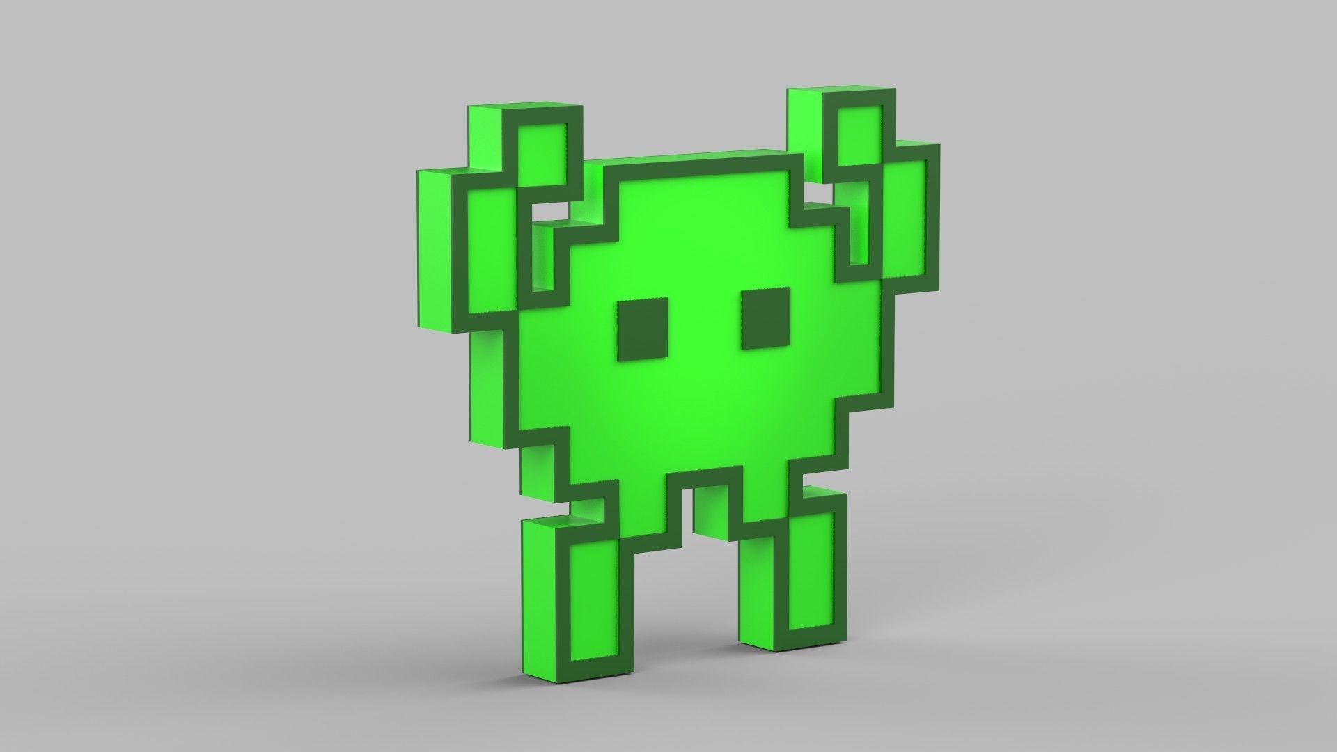 alien monster emoji 3D model_2