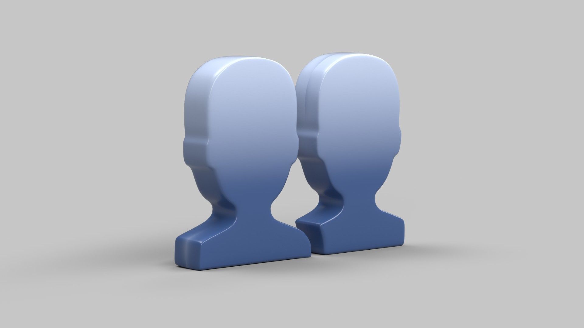 Busts in Silhouette emoji 3D model_2