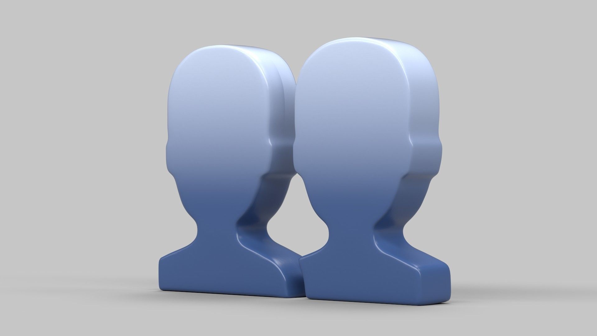Busts in Silhouette emoji 3D model_1