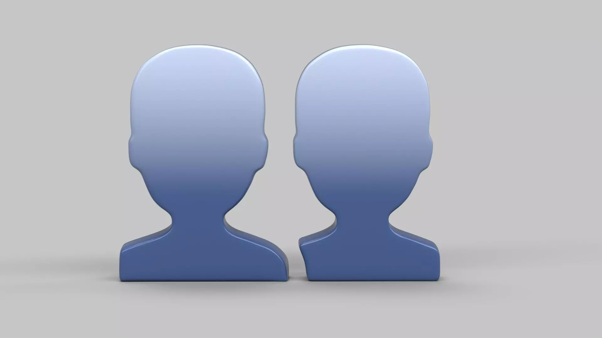 Busts in Silhouette emoji 3D model_0