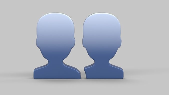 Busts in Silhouette emoji 3D model