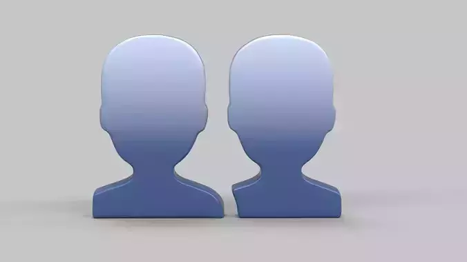 Busts in Silhouette emoji 3D model