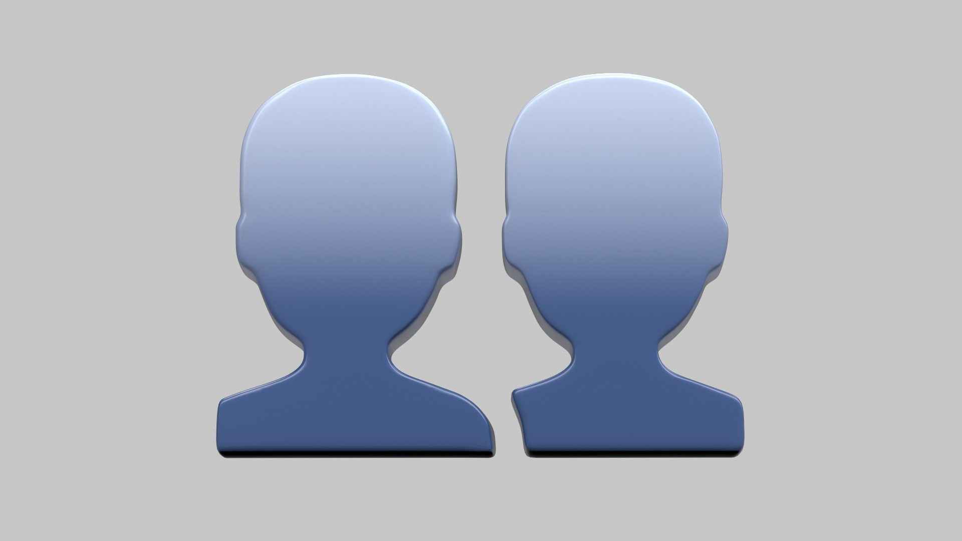 Busts in Silhouette emoji 3D model_3