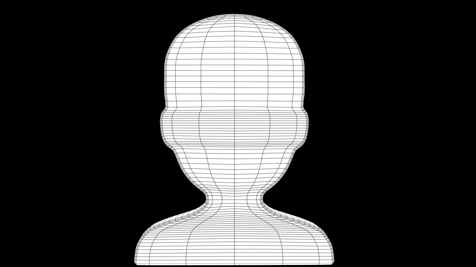 Bust in Silhouette emoji 3D model_6