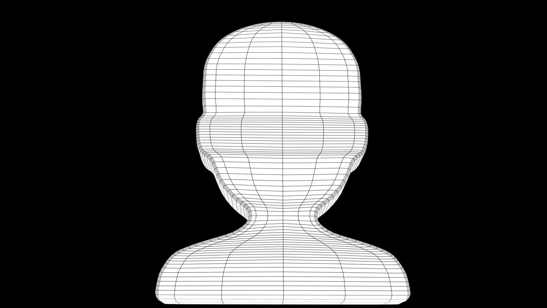 Bust in Silhouette emoji 3D model_5