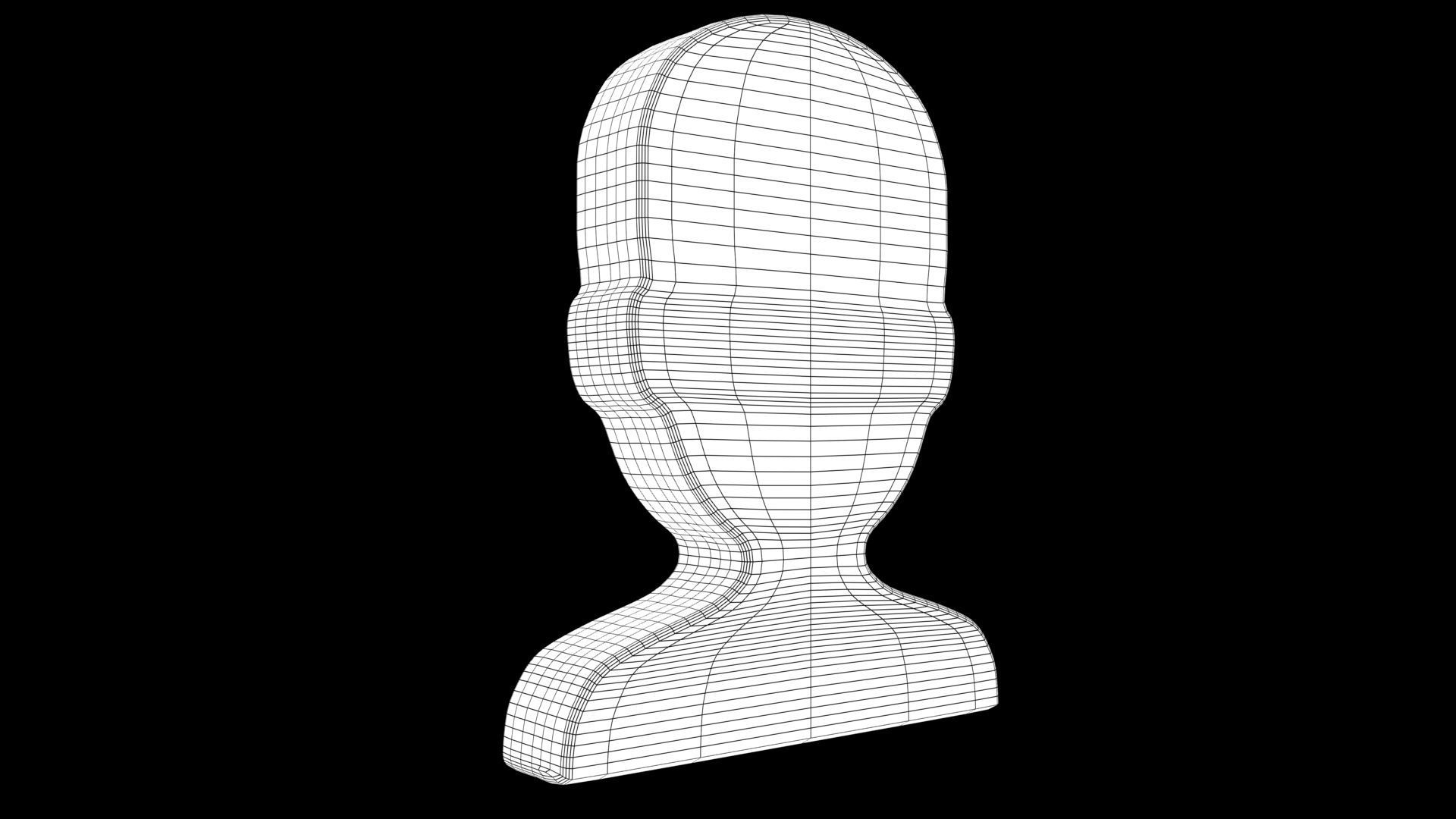Bust in Silhouette emoji 3D model_8