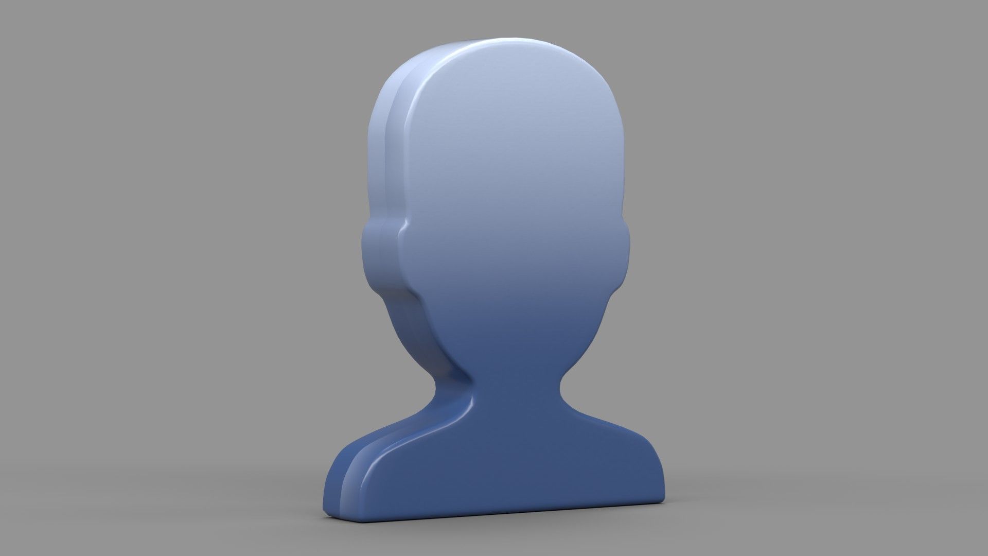 Bust in Silhouette emoji 3D model_2
