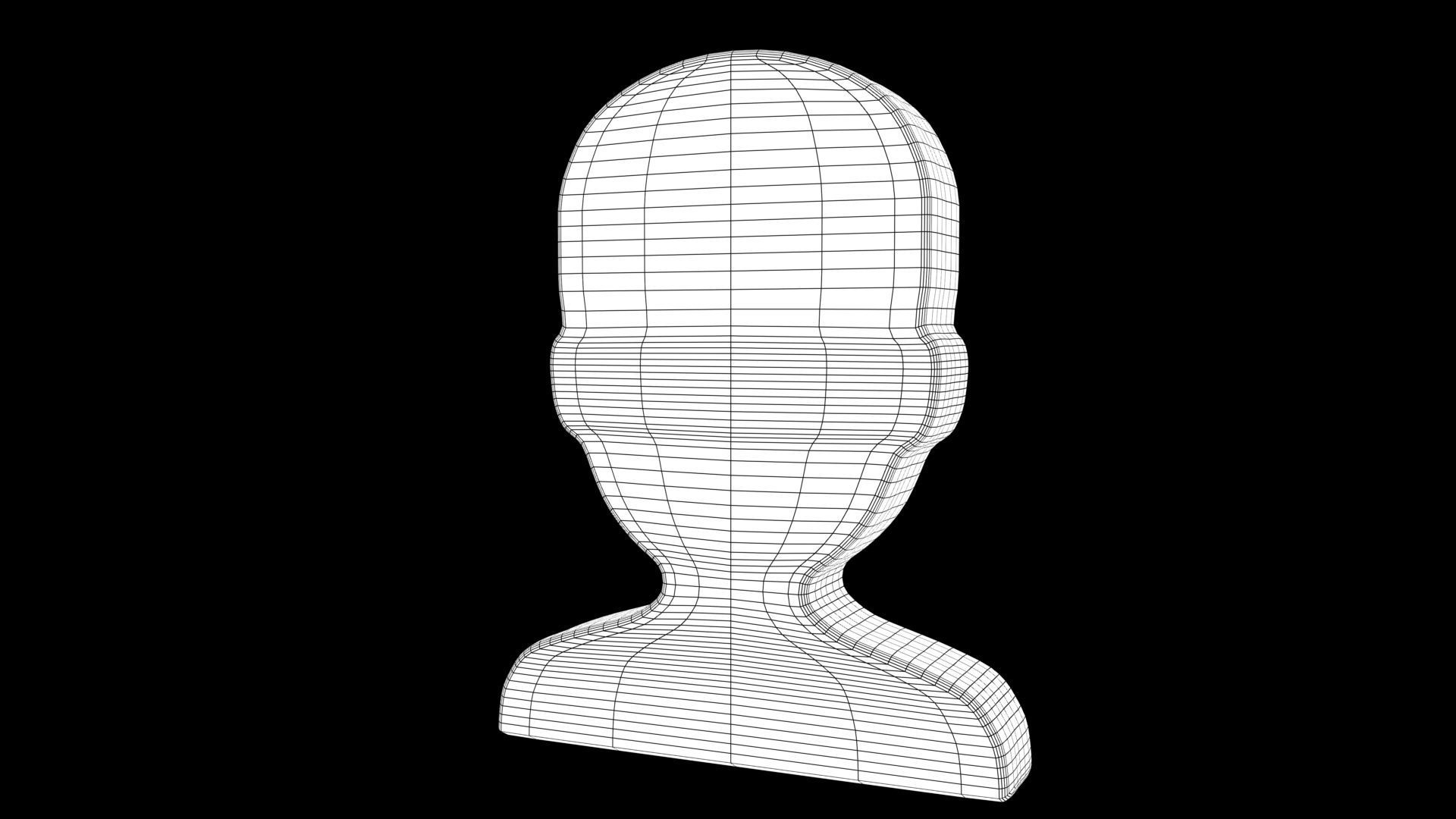 Bust in Silhouette emoji 3D model_7