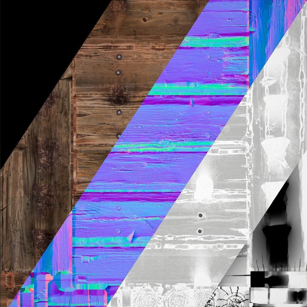 Wooden Castle Fort Walls Modular Low-poly 3D model_26