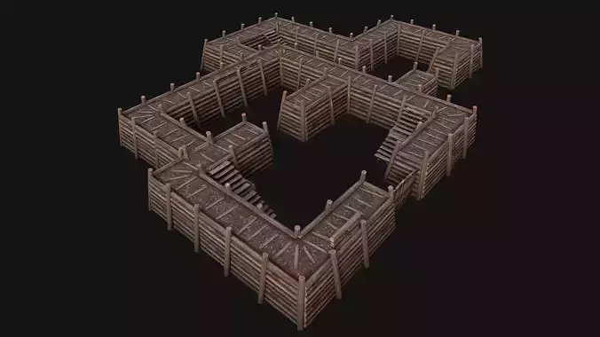Wooden Castle Fort Walls Modular