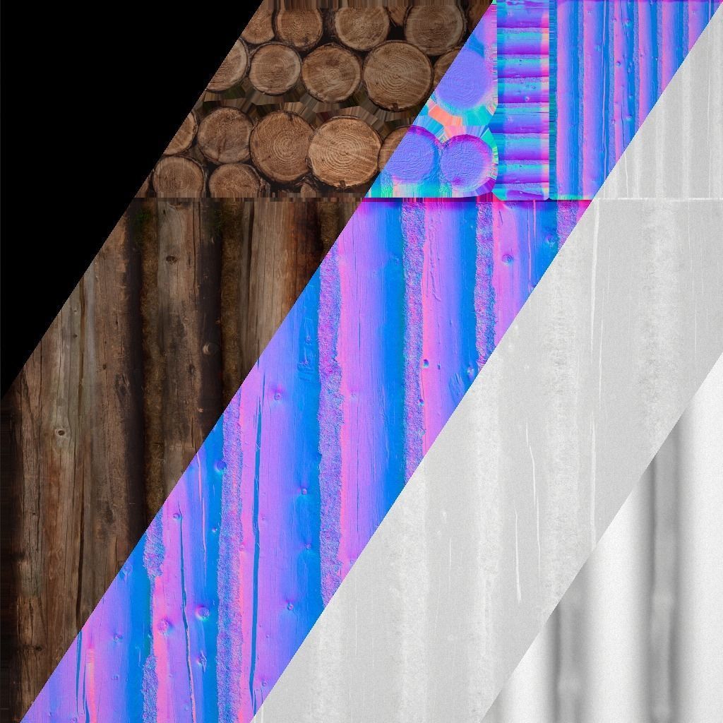 Wooden Castle Fort Walls Modular Low-poly 3D model_23