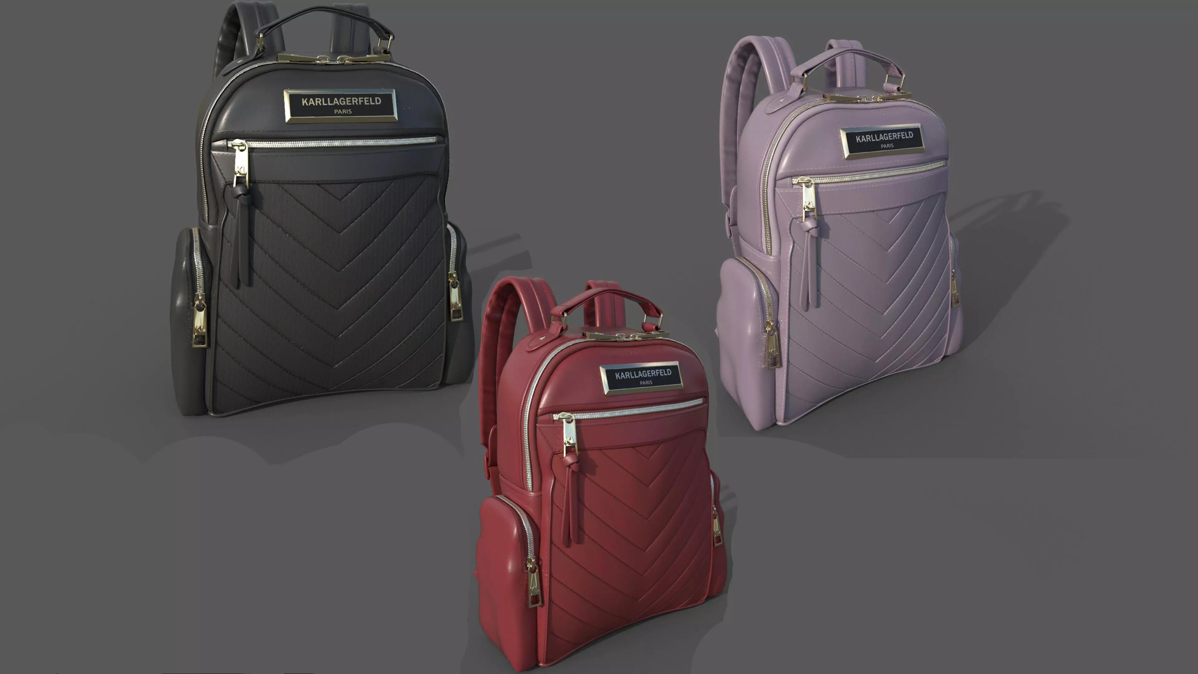 Backpack with 3 different options Free low-poly 3D model