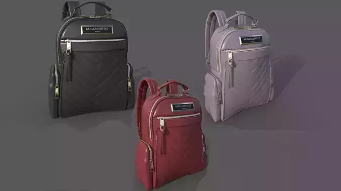 Backpack with 3 different options  Free low-poly 3D model