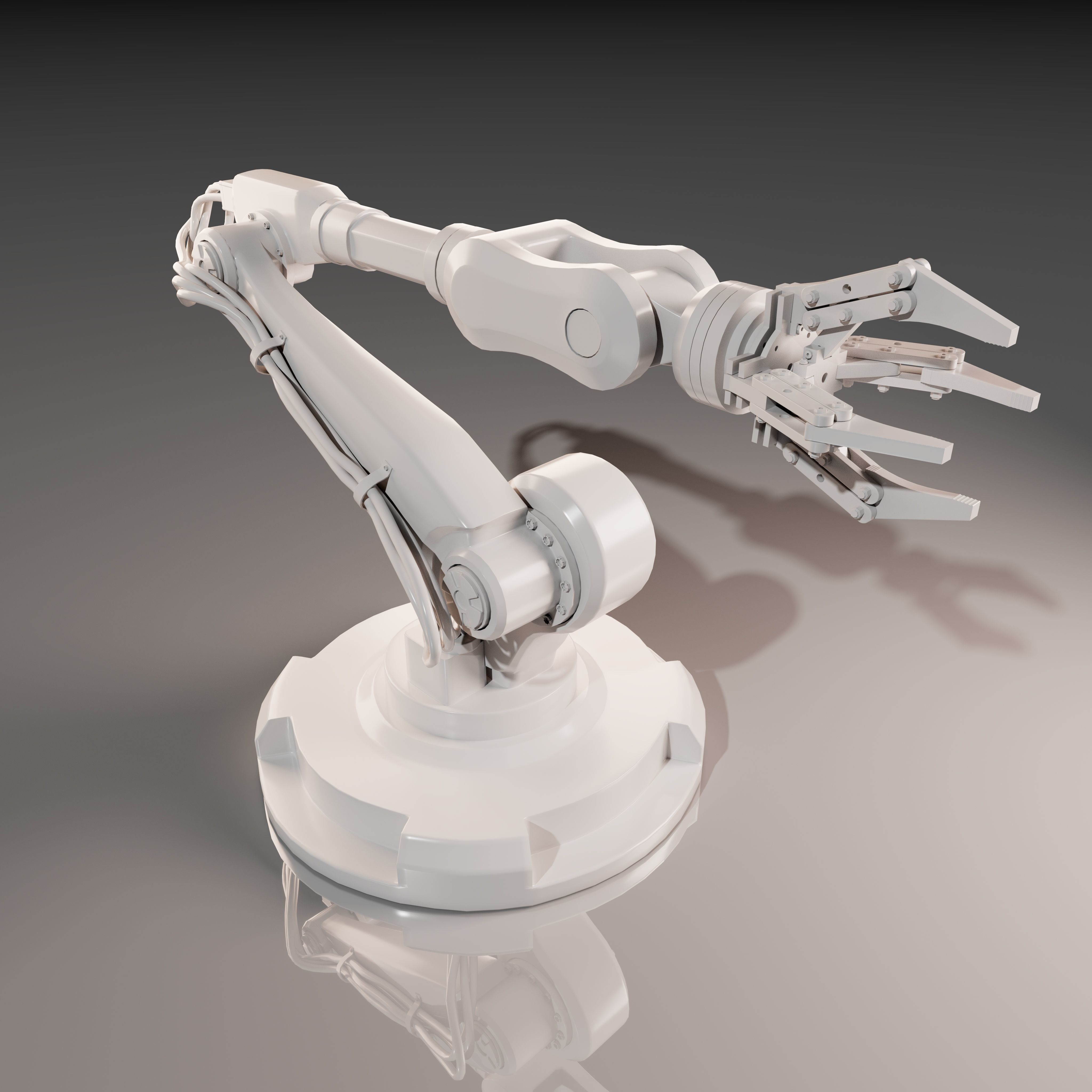 Robot arm Low-poly 3D model_3