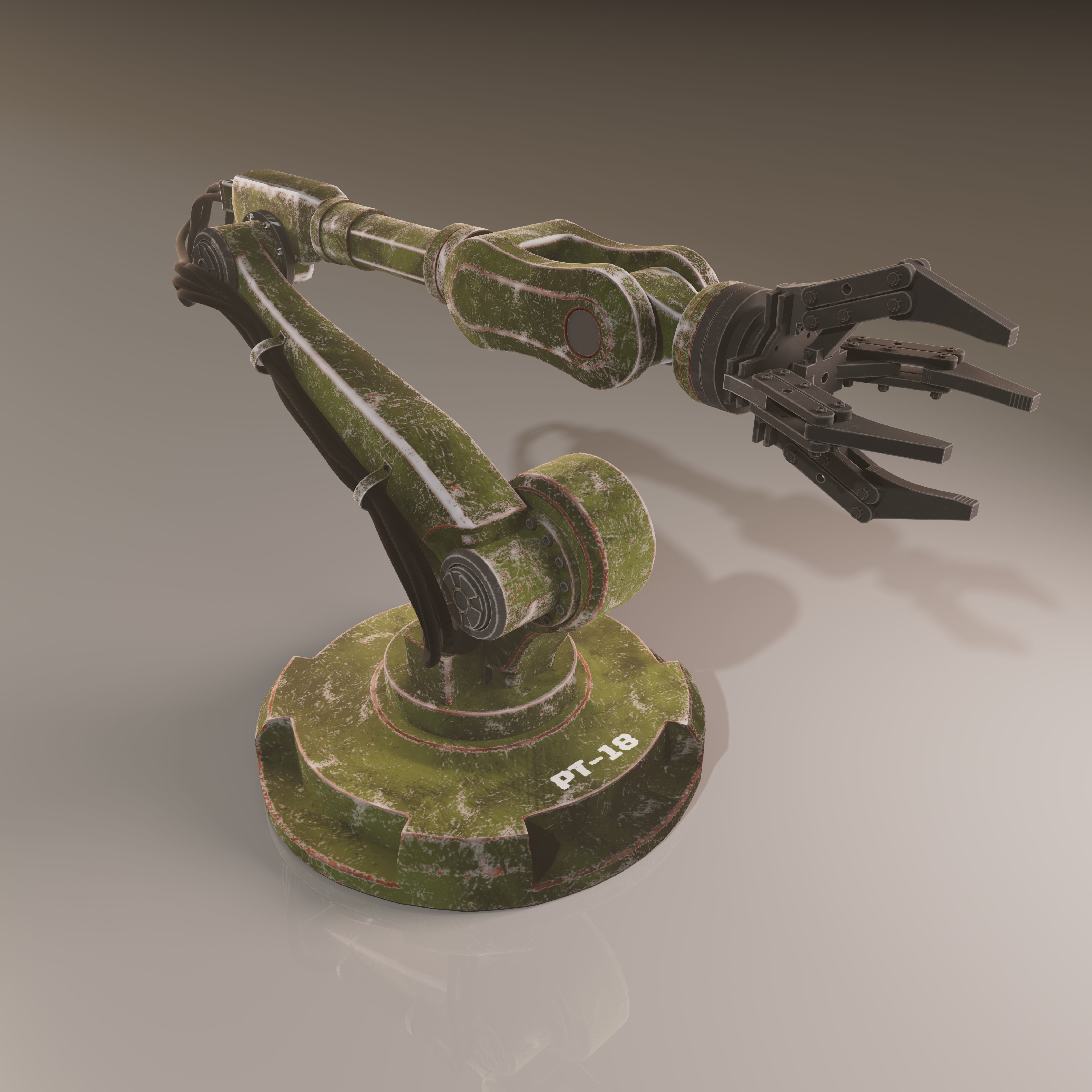 Robot arm Low-poly 3D model_7