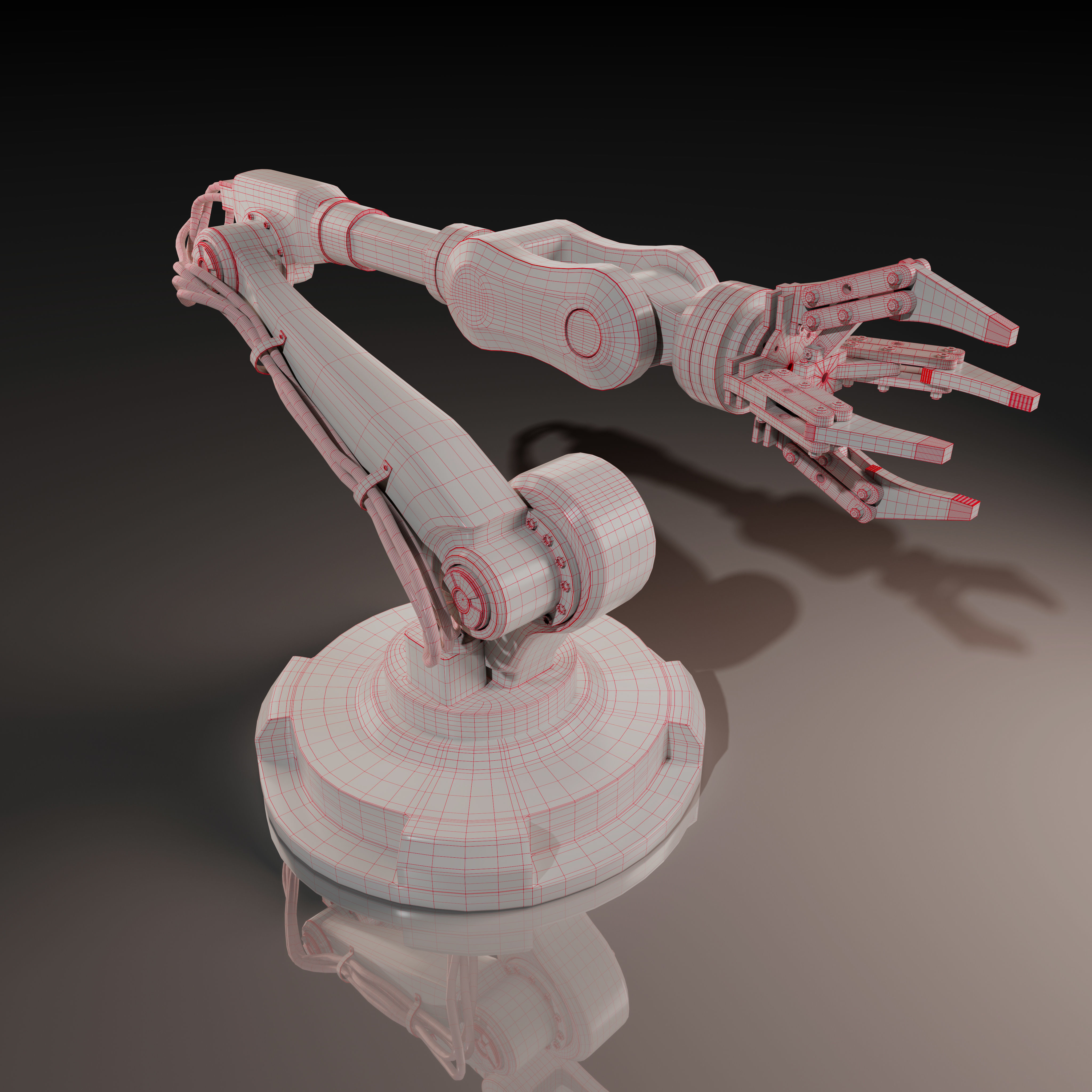 Robot arm Low-poly 3D model_6