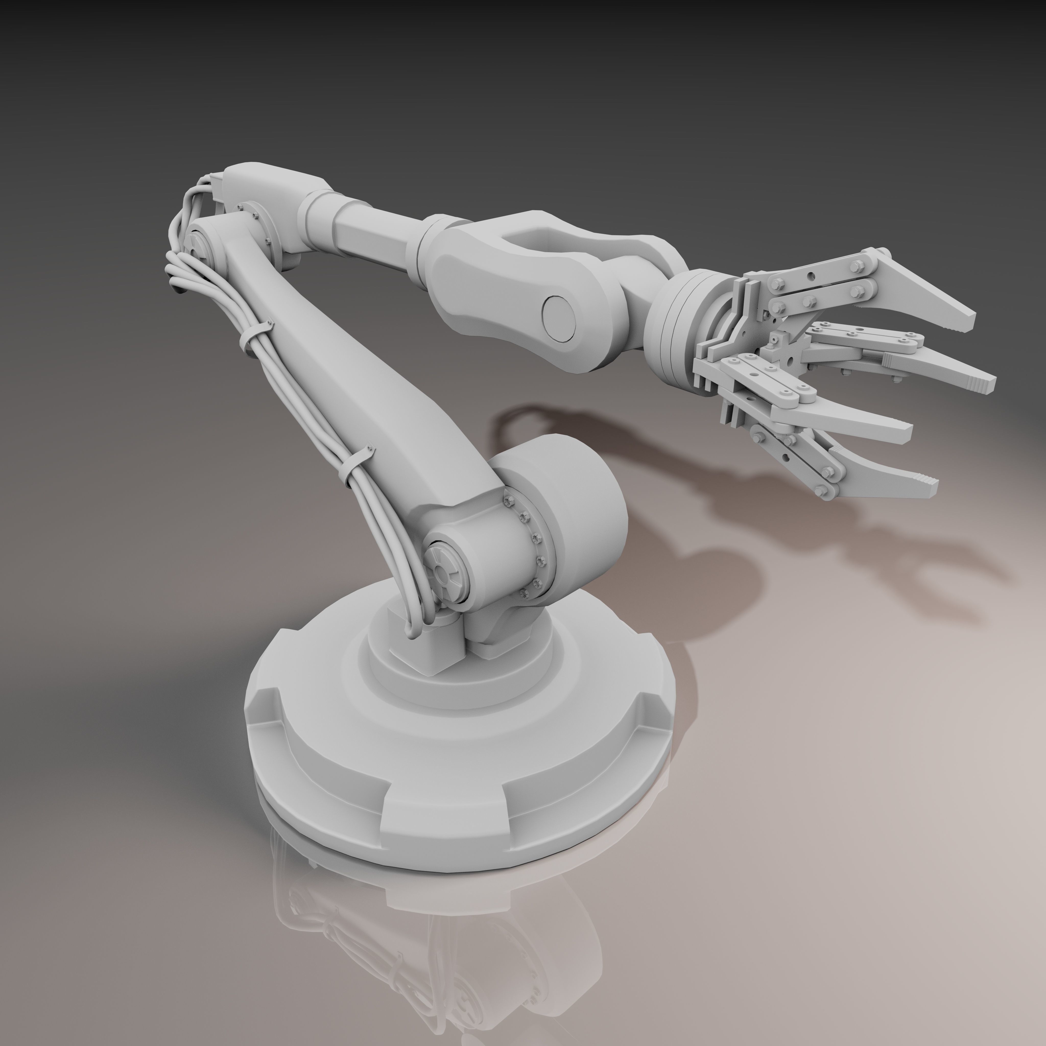 Robot arm Low-poly 3D model_4