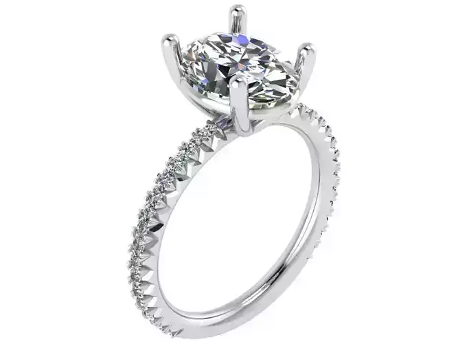 Oval emerald ring 1919 3D print model 