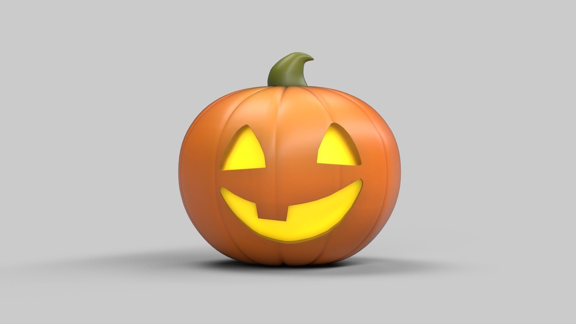 pumpkin emoji 3D model_4