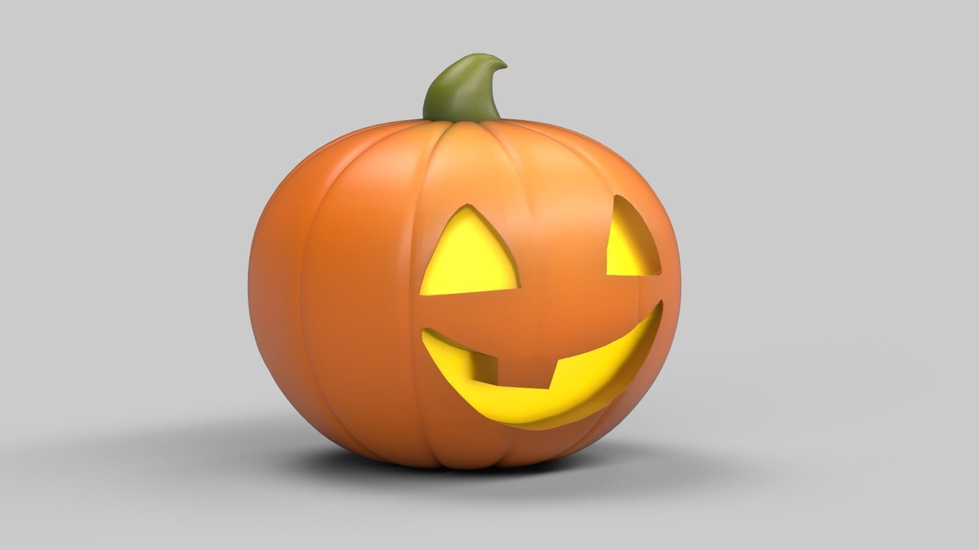 pumpkin emoji 3D model_2
