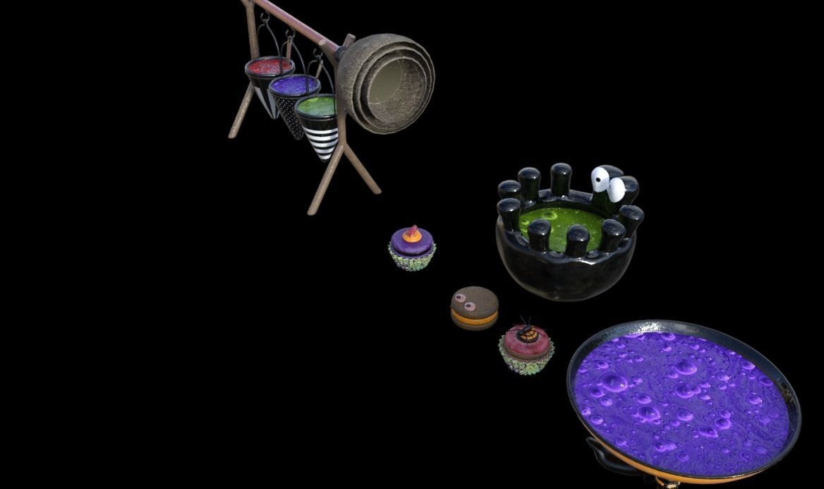 Pack halloween decoration 2022 Low-poly 3D model_3