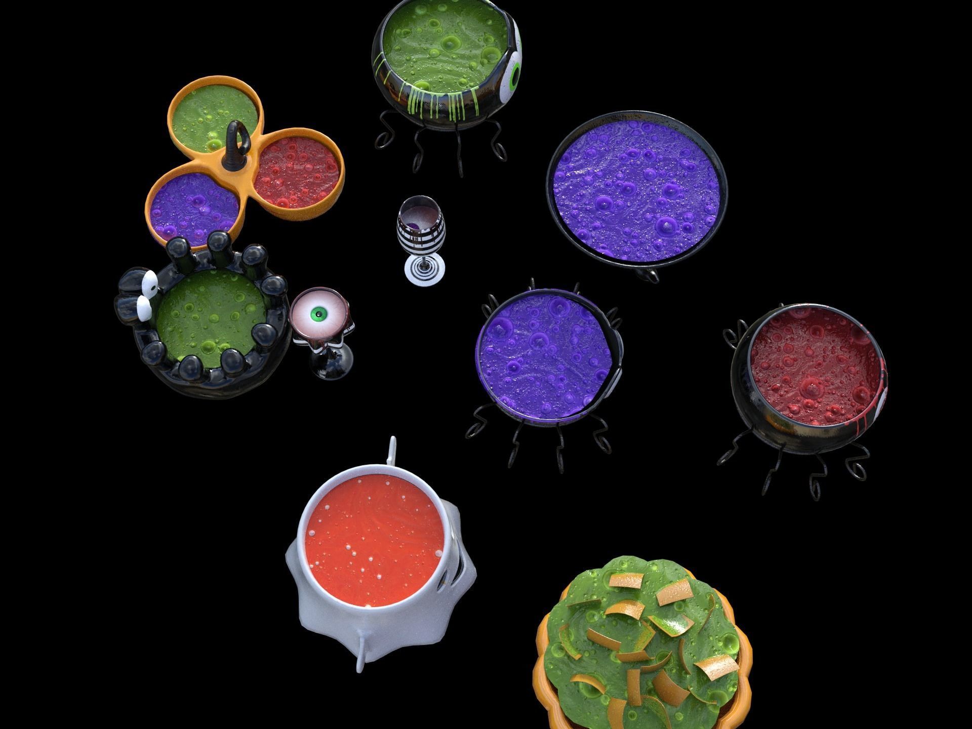 Pack halloween decoration 2022 Low-poly 3D model_4